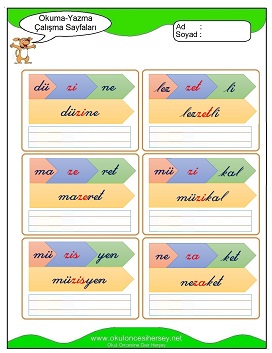 z sesi Çalışma Sayfaları